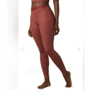Prana Luminance Legging Size Large Glogg Pink Ribbed High Rise Yoga Athletic NWT